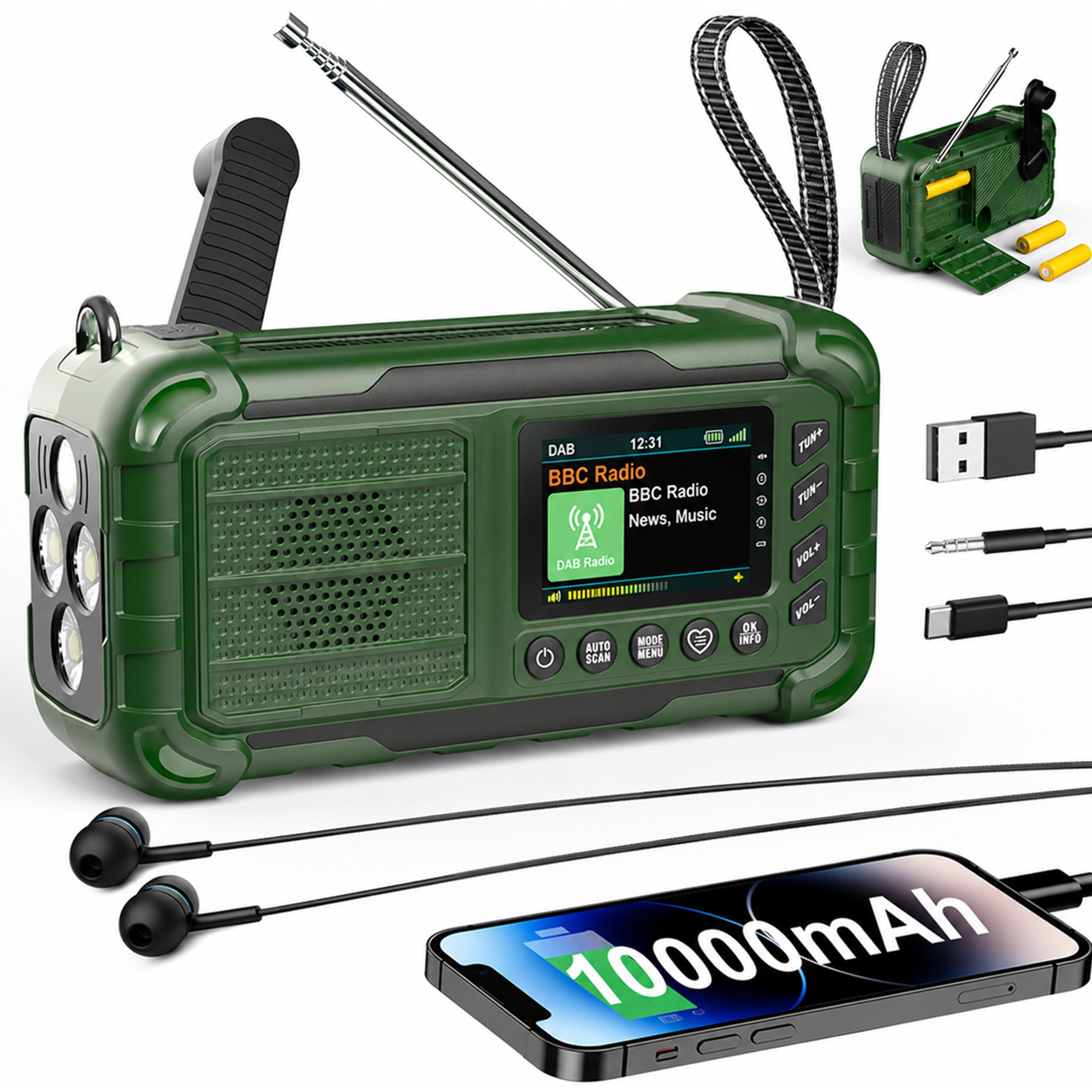 Hand Crank Solar AM FM DAB Wea - Solar Emergency Charger review and price